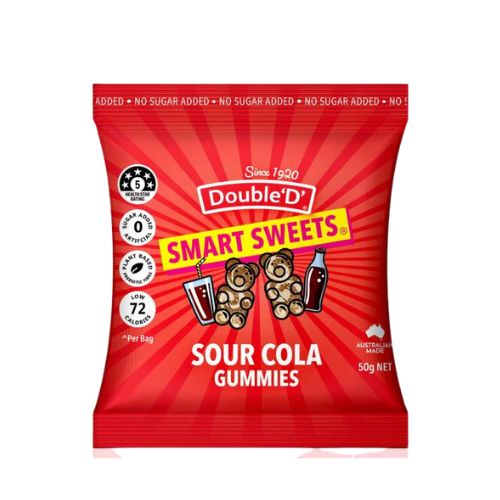 Bulk Double ‘D’: Smart Sweets™ Sour Cola Gummies 50gm x 12