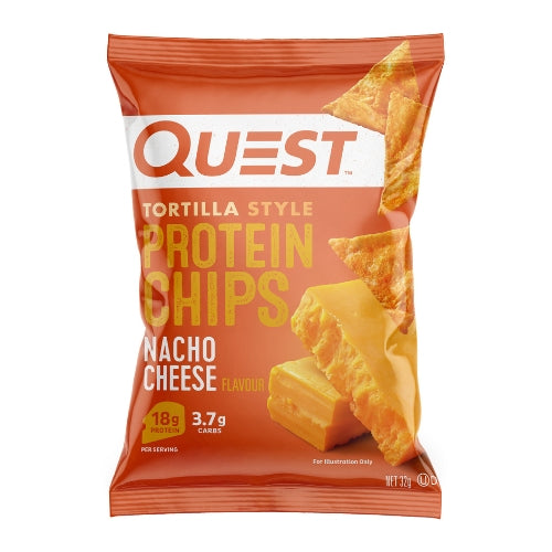 BULK QUEST Nacho Cheese Tortilla Style Protein Chip - 32gm x 8