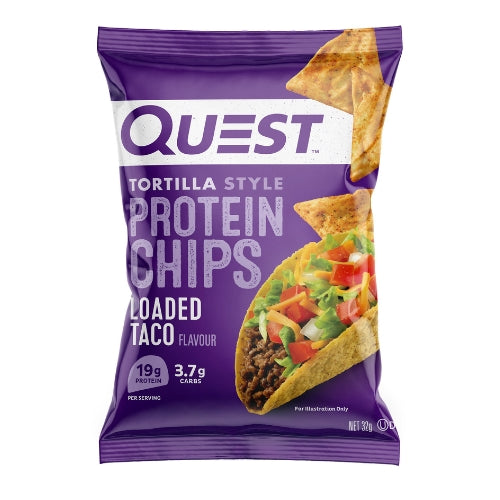 BULK QUEST Loaded Taco Tortilla Style Protein Chip - 32gm x 8