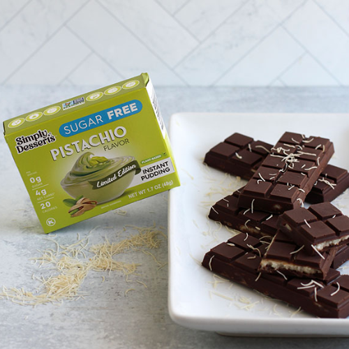 NEW RECIPE: Dubai Chocolate Bars with Pistachio Pudding by @klean.kate (through Simply Desserts)