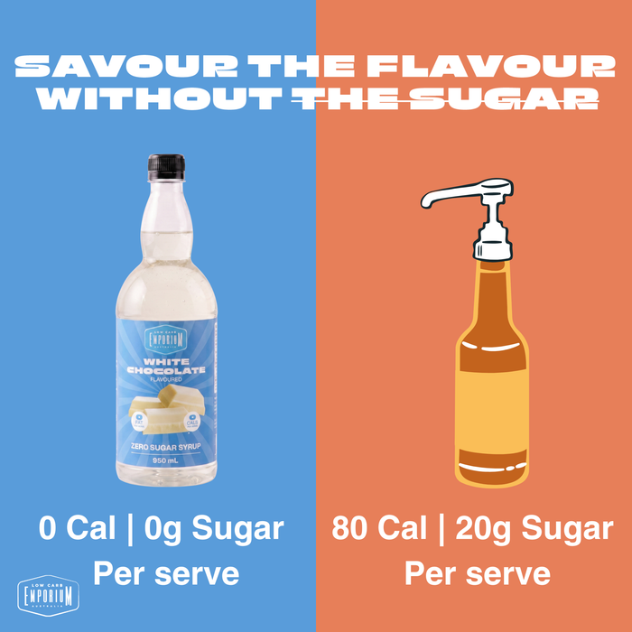 Low Carb Emporium White Chocolate Flavoured Zero Sugar Syrup - 950mL