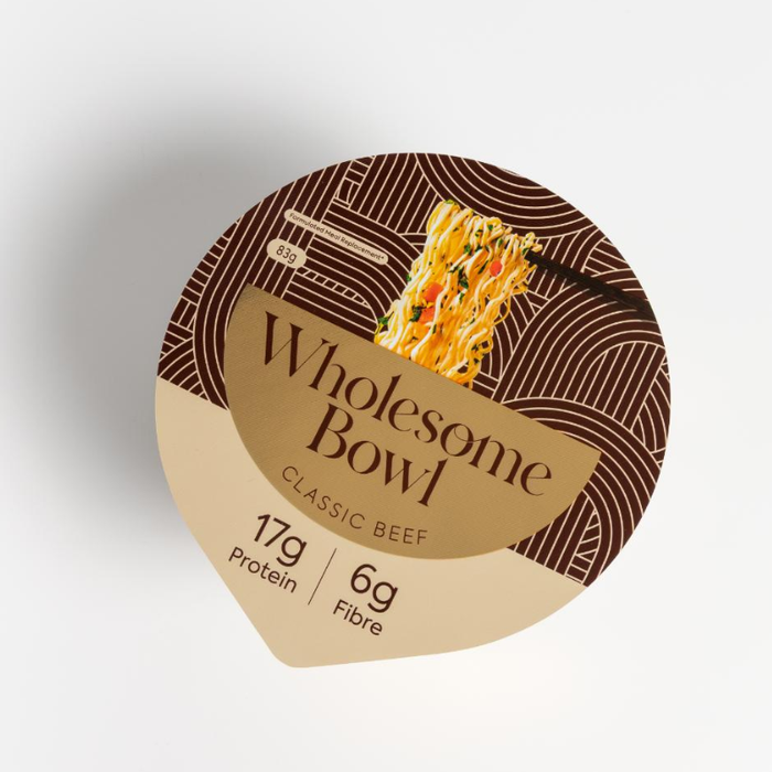 Wholesome Bowl Classic Beef Protein Noodles in a bowl - 83g