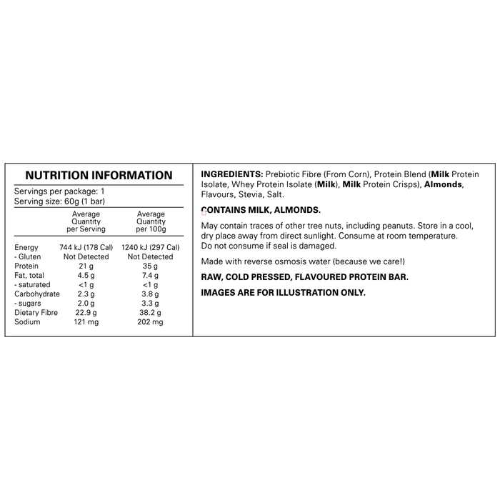 Gen-Tec Cold Pressed Pro 20 + Fibre Protein Bar - Vanilla Panna Cotta 60g