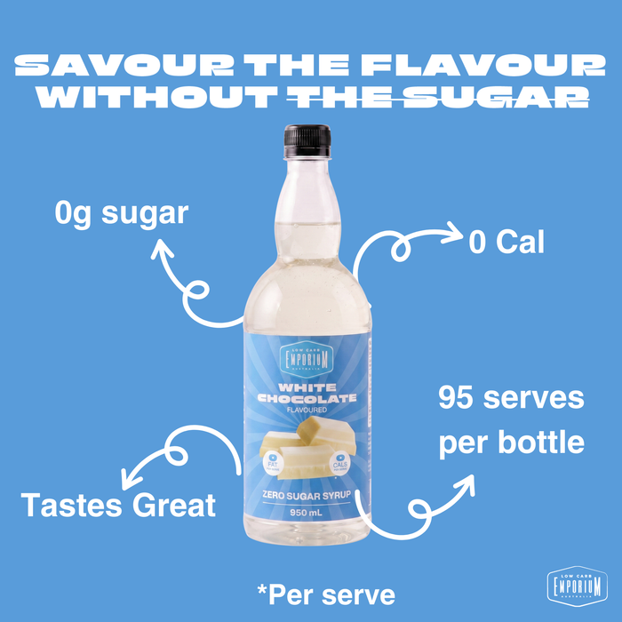 Low Carb Emporium White Chocolate Flavoured Zero Sugar Syrup - 950mL