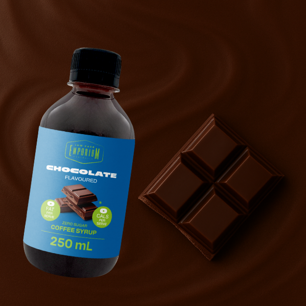Low Carb Emporium Zero Sugar Syrup Twin Pack - Chocolate & White Chocolate - 250mL (25 serves) x 2