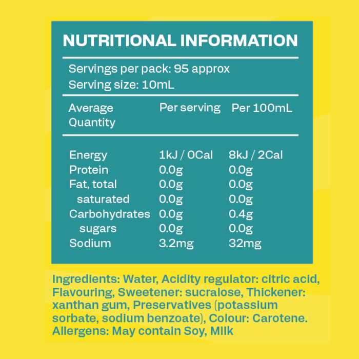 Low Carb Emporium Lemon Flavoured Zero Sugar Syrup - 950mL