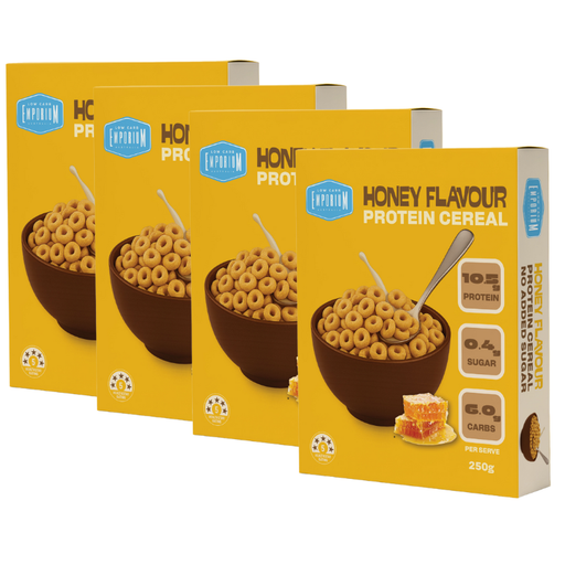 Bulk Pack Low Carb Emporium Protein Cereal - Honey Flavour - 250g x 4