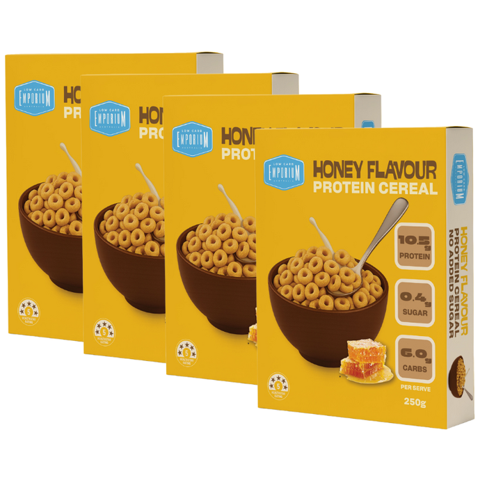 Bulk Pack Low Carb Emporium Protein Cereal - Honey Flavour - 250g x 4