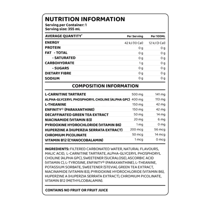 EHP Labs OxyShred Infinity Caffeine-Free Drink - Sparkling Apple - 355mL