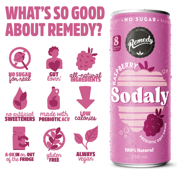 Remedy Sodaly Raspberry 250mL