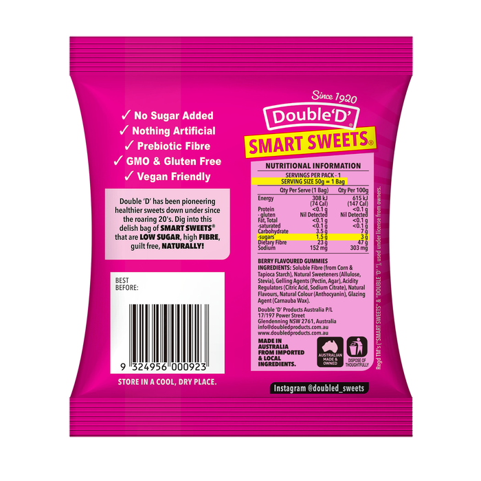 Double ‘D’: Smart Sweets™ Berry Gummies 50gm