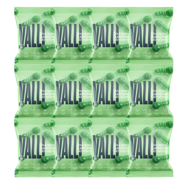Bulk Valli Sour Apple Gummy Lollies - 50g x 12