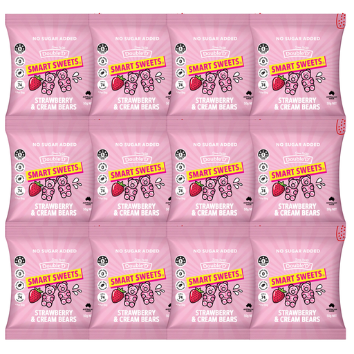 Smart Sweets Strawberry &amp; Cream Bears 50g x 12