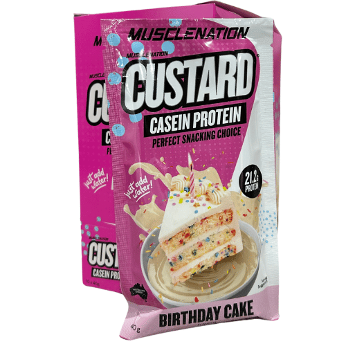 Muscle Nation Custard Casein Protein Birthday Cake Flavour - 40g