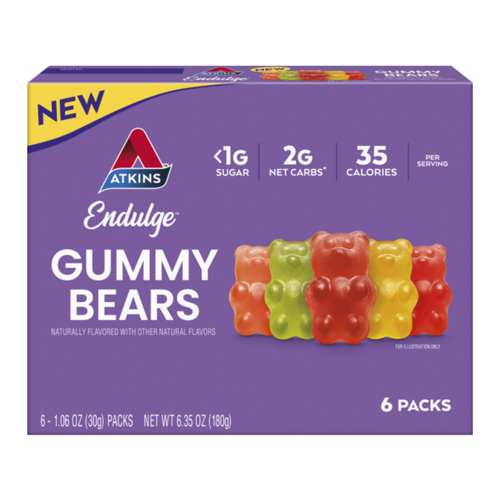 Atkins Endulge Gummy Bears - 6 packs (180g net)