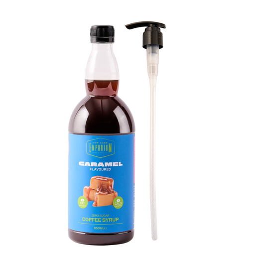 Low Carb Emporium Caramel Flavoured Zero Sugar Syrup - 950mL Plus Free Pump valued at $10.95