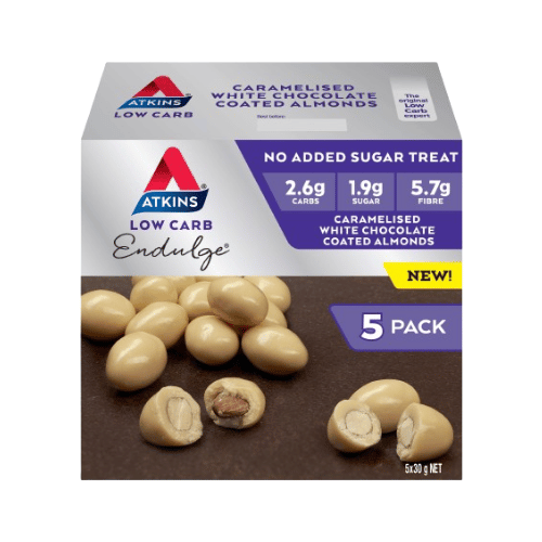 Atikins Low Carb Endulge Caramelised White Chocolate Coated Almonds - 5 pack