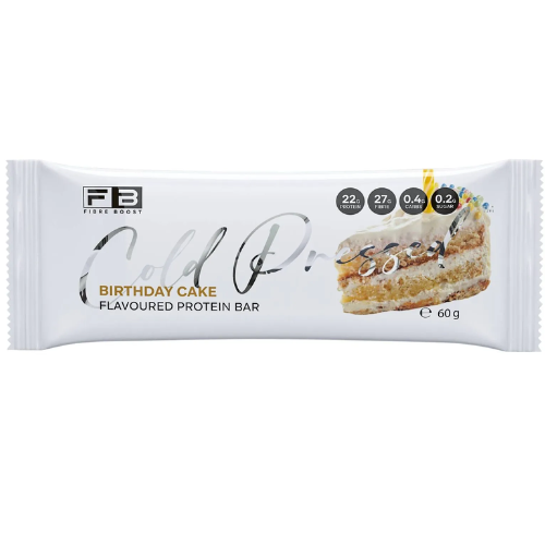 FIBRE BOOST Cold Pressed Protein Bar - Birthday Cake 60g
