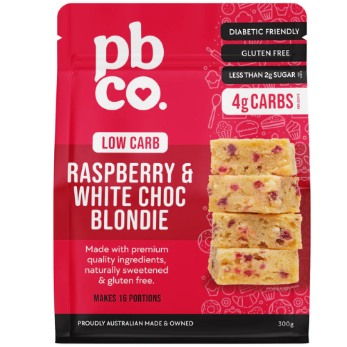 PBCo Low Carb Raspberry & White Choc Blondie Mix - 300g