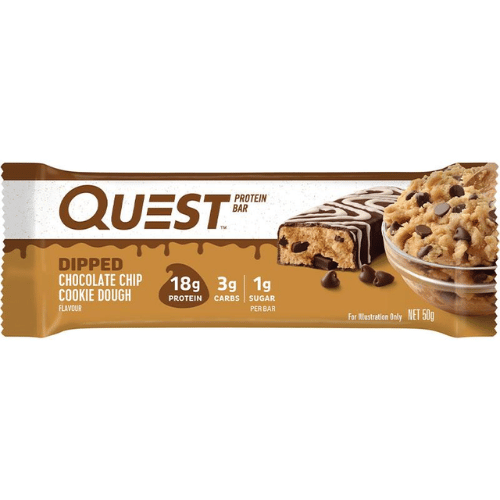 Quest Dipped Choc Chip Cookie Dough Protein Bar – 50g