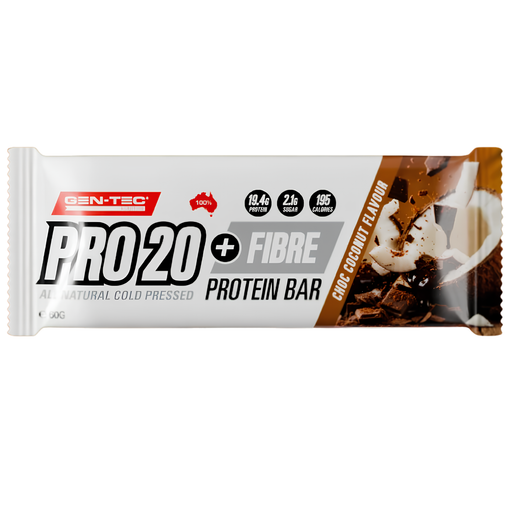 Gen-Tec Cold Pressed Pro 20 + Fibre Protein Bar - Choc Coconut 60g