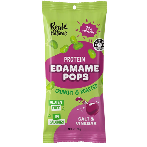 Real Naturals Protein Edamame Pops Salt & Vinegar - 26g