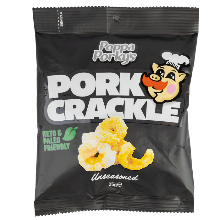 Poppa Porky's Pork Crackle - Unseasoned - 25g