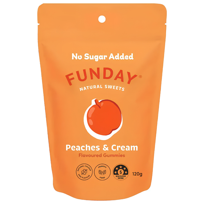 Funday Peaches & Cream lollies - 120g Bigger Pack