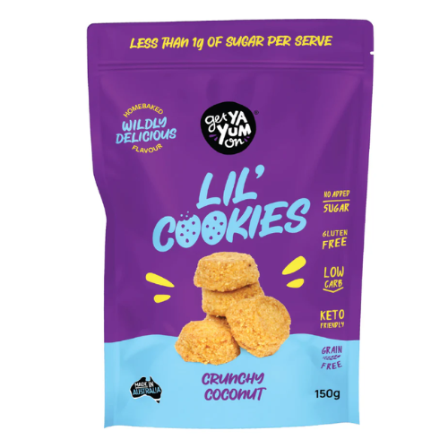 Get Ya Yum On Lil' Cookies Share Pack - Crunchy Coconut - 150g