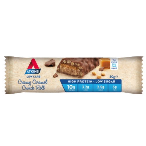 Atkins Low Carb Creamy Caramel Crunch Roll Bar - 50g