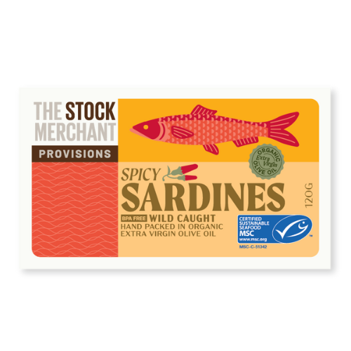 The Stock Merchant MSC Spicy Sardines in Extra Virgin Olive Oil 