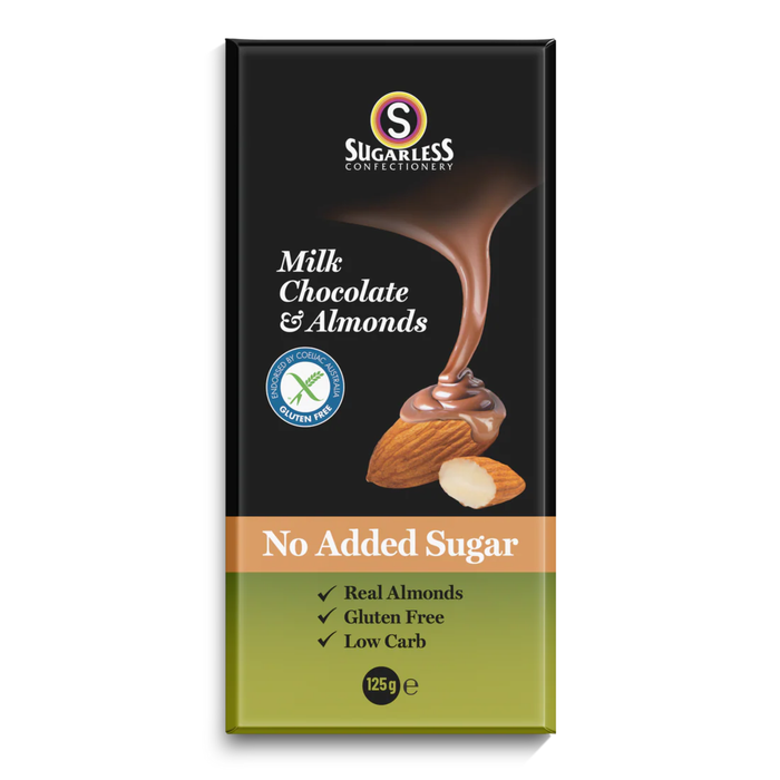 Sugarless Confectionery Co Milk Chocolate with Almonds