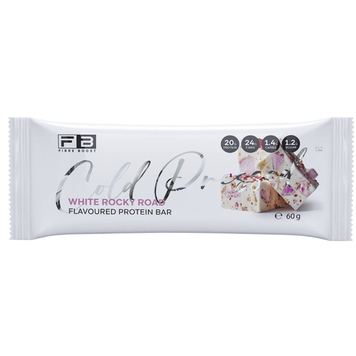FIBRE BOOST Cold Pressed Protein Bar - White Chocolate Rocky Road Flavour