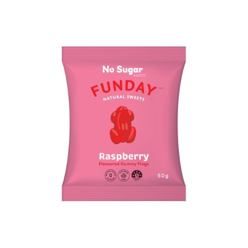 BULK Funday Raspberry Gummy Frogs - 50g x 12