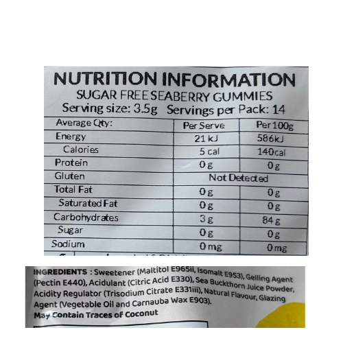 Corniche Sugar Free Gummies Seaberry & Lemon - 50g