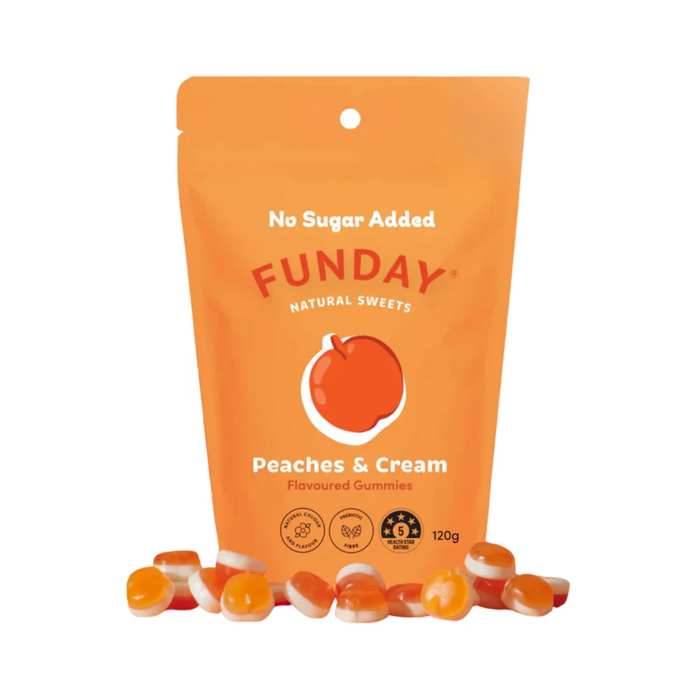 Funday Peaches & Cream lollies - 120g Bigger Pack