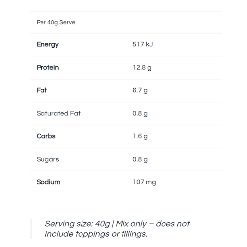 Snaxx Keto Cake Mix 10 serve pouch - 400g