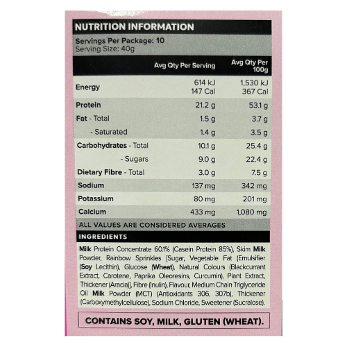 Muscle Nation Custard Casein Protein Birthday Cake Flavour - 40g