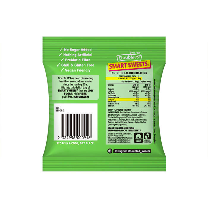 Bulk Double ‘D’: Smart Sweets™ Sour Gummies 35gm x 10