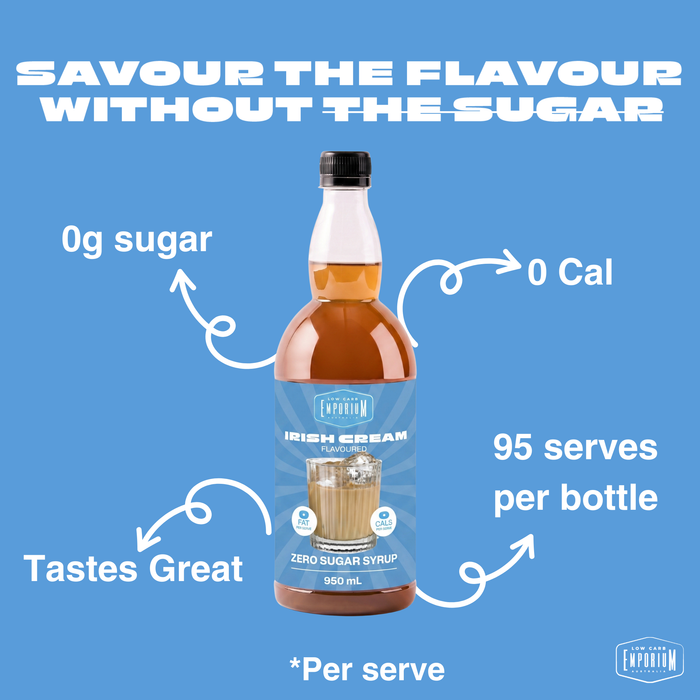 Low Carb Emporium Irish Cream Flavoured Zero Sugar Syrup - 950mL