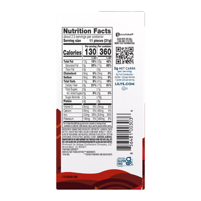 Lily's Almond Dark Chocolate Style Bar - 85g