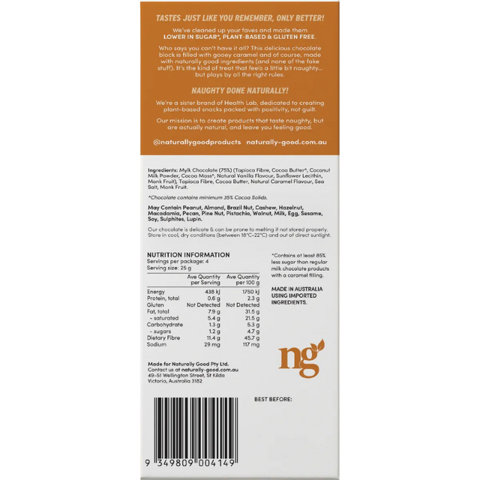 Naturally Good Gooey Caramel Filled Chocolate Block - 100g