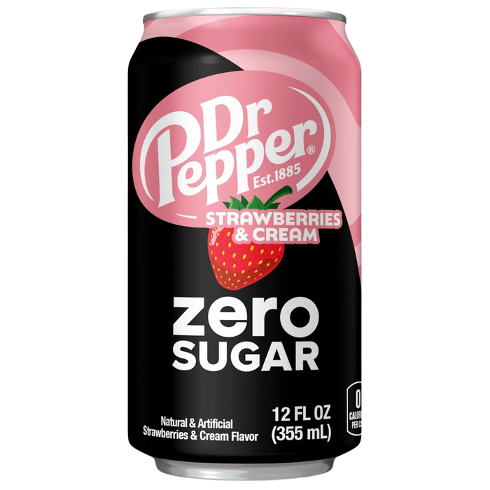 Dr Pepper Strawberry & Cream Soda - Zero Sugar 355mL