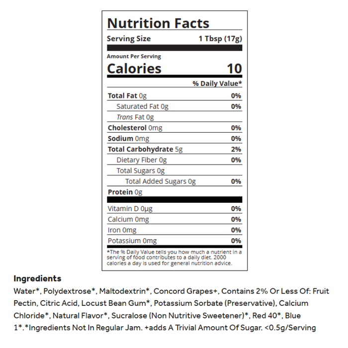 Smuckers Sugar Free Concord Grape Jam - 12.75 oz (361g)