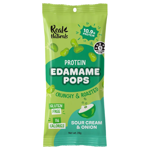 Real Naturals Protein Edamame Pops Sour Cream &amp; Onion - 26g