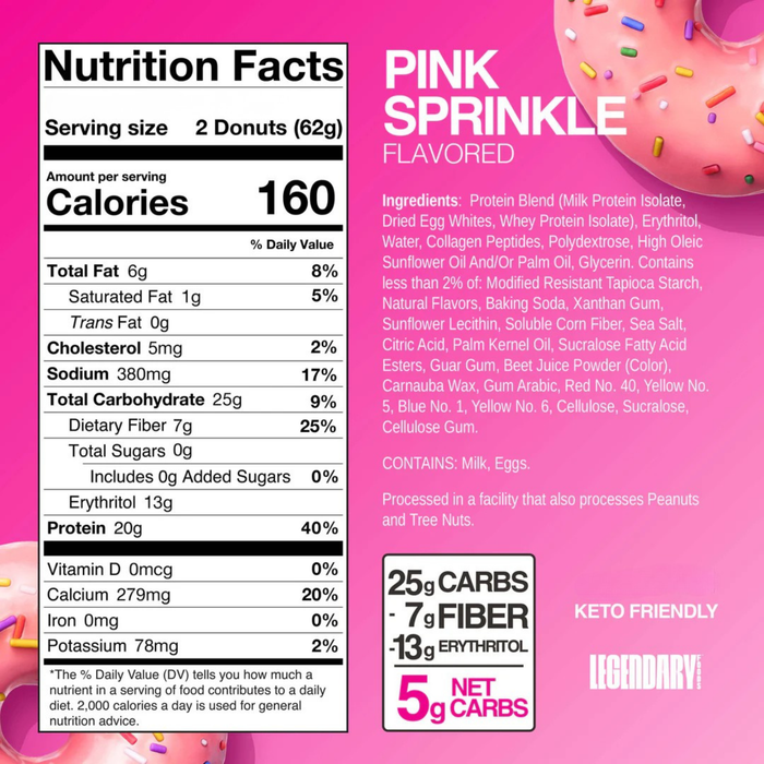 Legendary Foods Protein Donuts - Pink Sprinkle - 61g