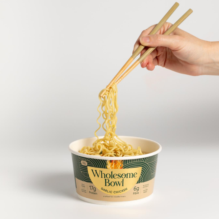 Wholesome Bowl Classic Garlic Chicken Protein Noodles in a bowl - 83g