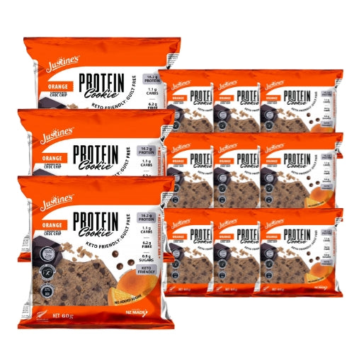 BULK Justine’s Orange Choc Chip Protein Cookie - 60g x 12