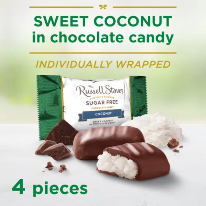 Russell Stover Sugar Free Chocolate Candy - Coconut - 85g - Best Before 01/04/2026