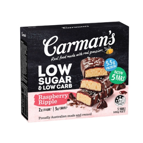 Carmen's Low Sugar and Low Carb Raspberry Ripple Bars - 5 bars